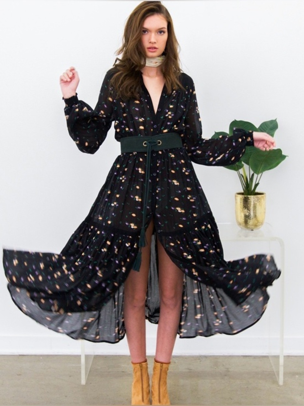 By TIMO Long Shirtdress In Floral Georgette S $450
